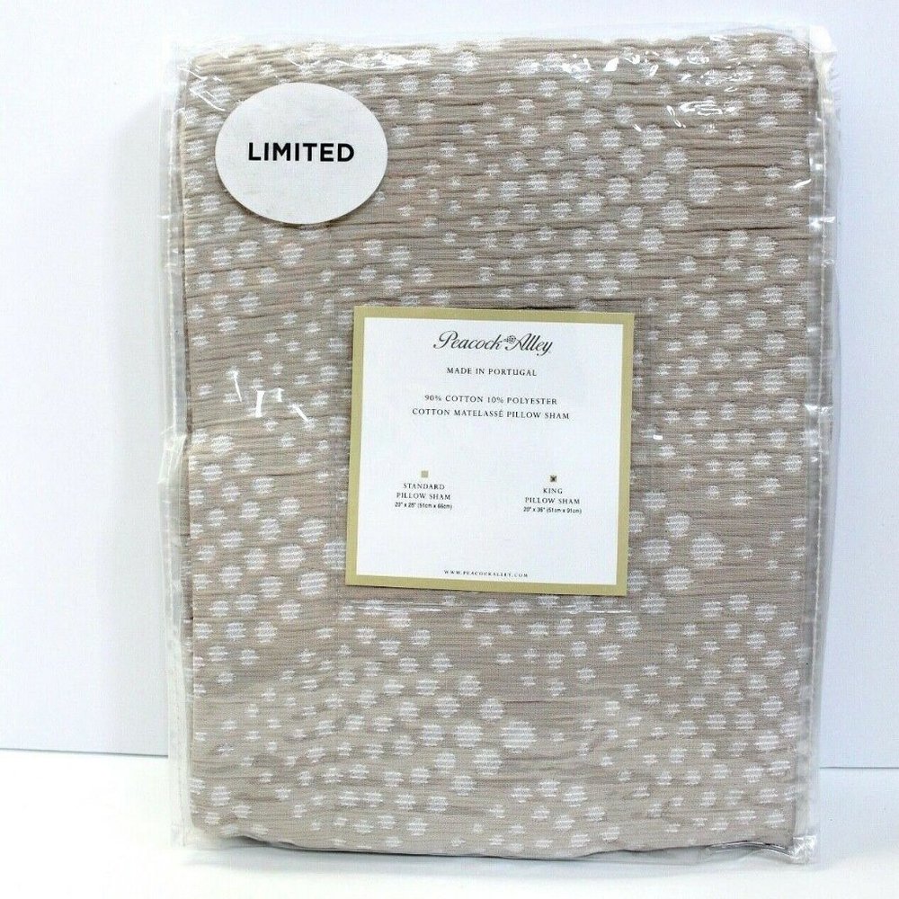 Peacock Alley Matelasse One King Pillow Sham Light Brown
